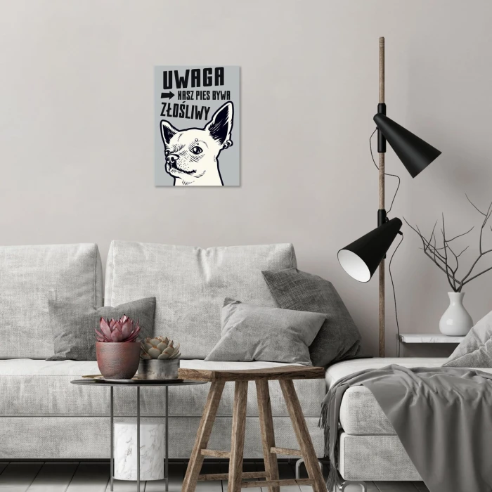 Plakat metalowy Nasz złośliwy pies