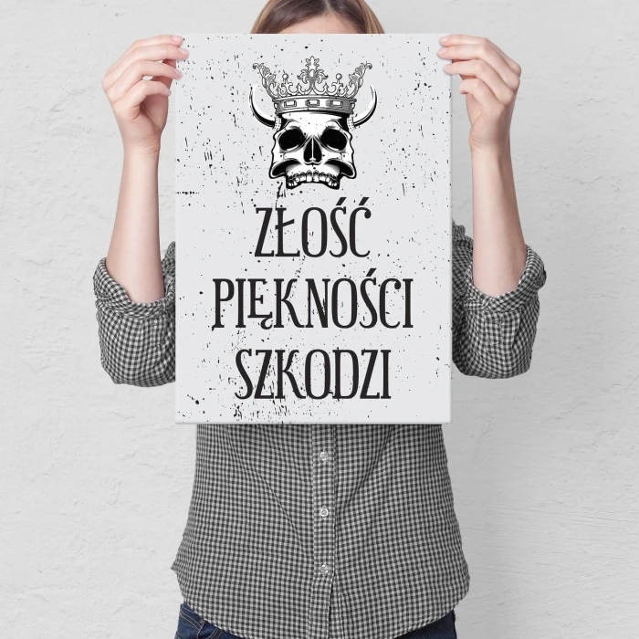 Plakat metalowy Złość piękności szkodzi