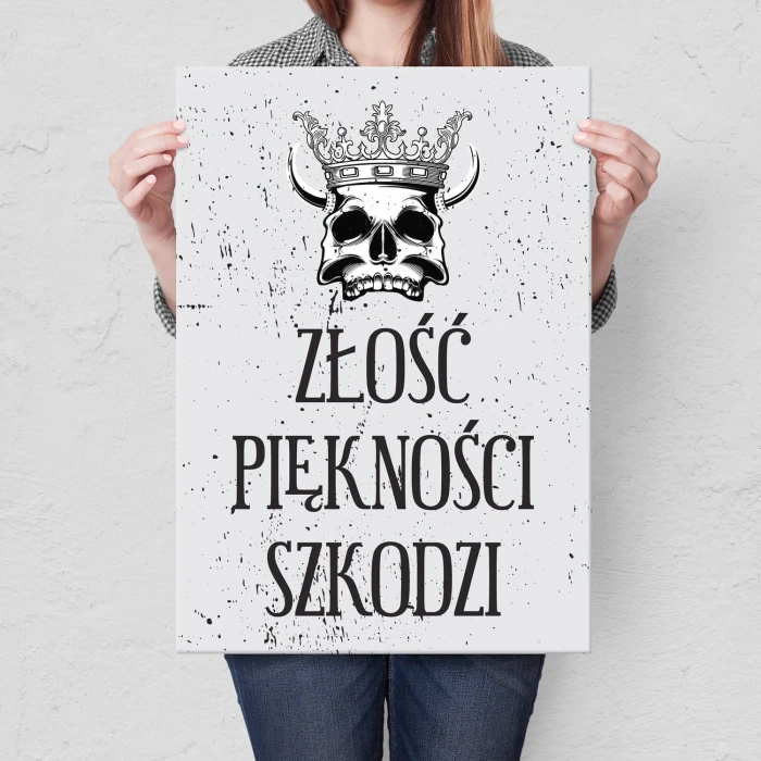 Plakat metalowy Złość piękności szkodzi
