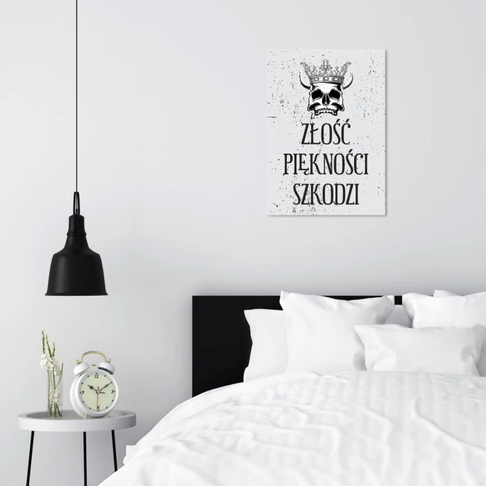 Plakat metalowy Złość piękności szkodzi
