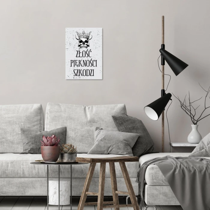 Plakat metalowy Złość piękności szkodzi