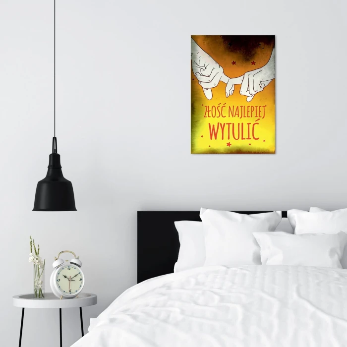 Plakat metalowy Złość najlepiej wytulić