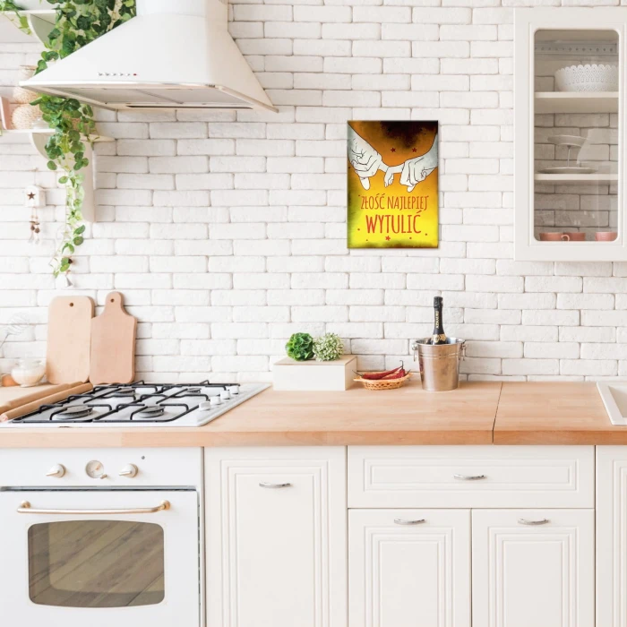 Plakat metalowy Złość najlepiej wytulić