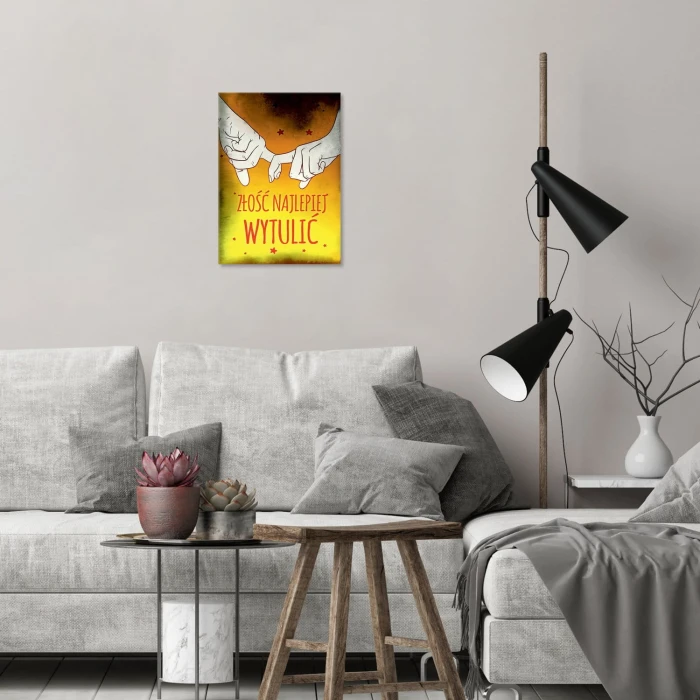 Plakat metalowy Złość najlepiej wytulić