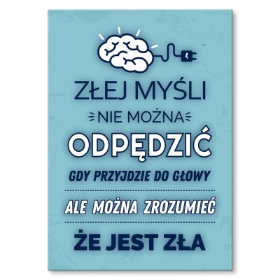 Plakat metalowy Złe myśli