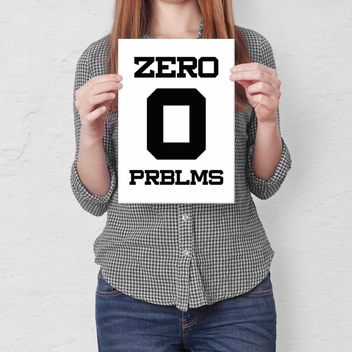 Plakat metalowy Zero problems