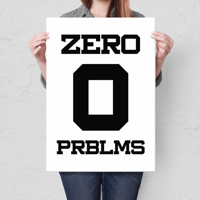 Plakat metalowy Zero problems