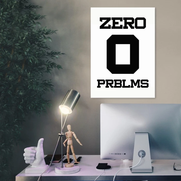 Plakat metalowy Zero problems