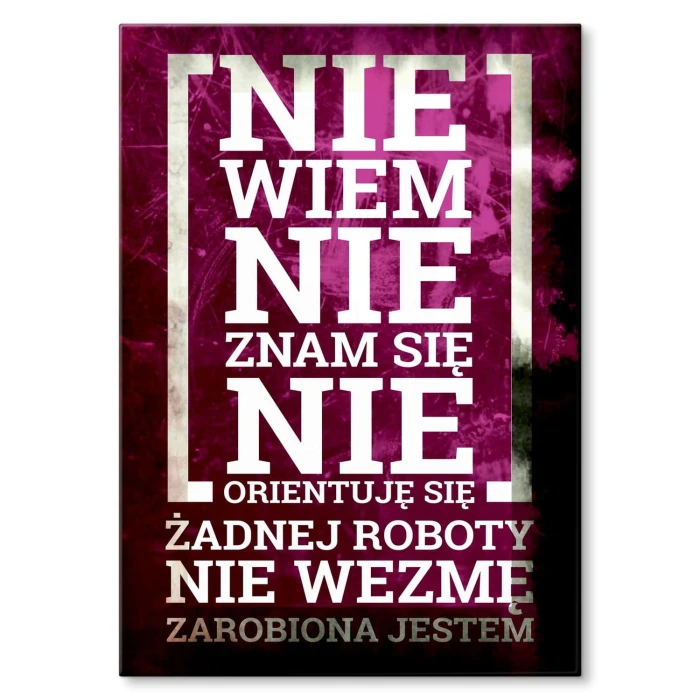 Plakat metalowy Zarobiona jestem