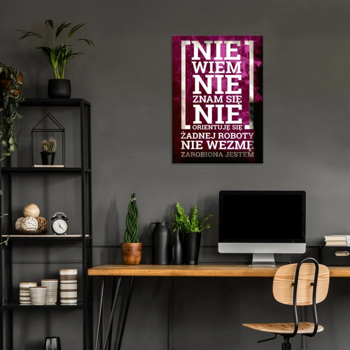 Plakat metalowy Zarobiona jestem