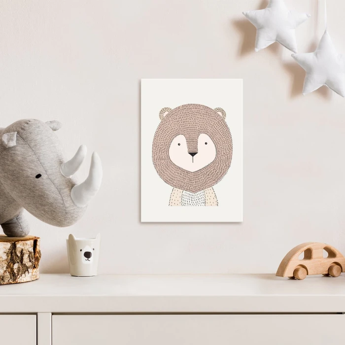 Plakat metalowy Lion cute Prezent