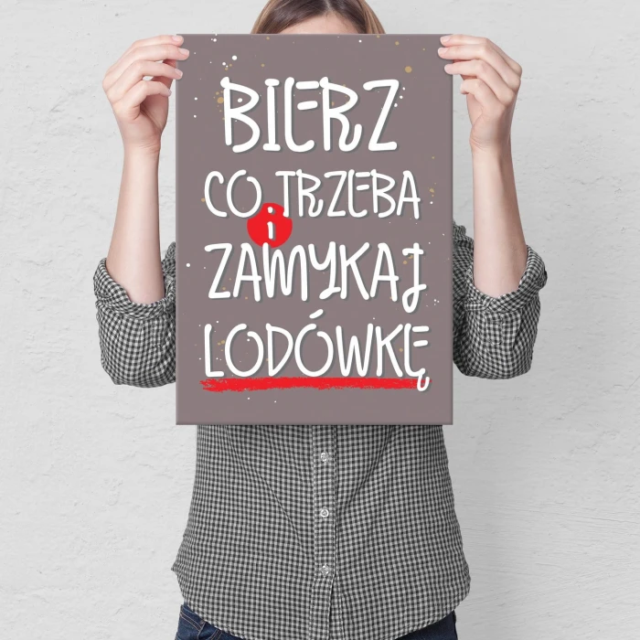 Plakat metalowy Zamykaj lodówkę