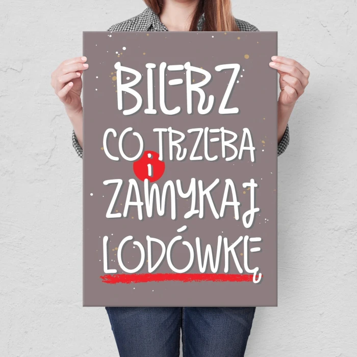 Plakat metalowy Zamykaj lodówkę