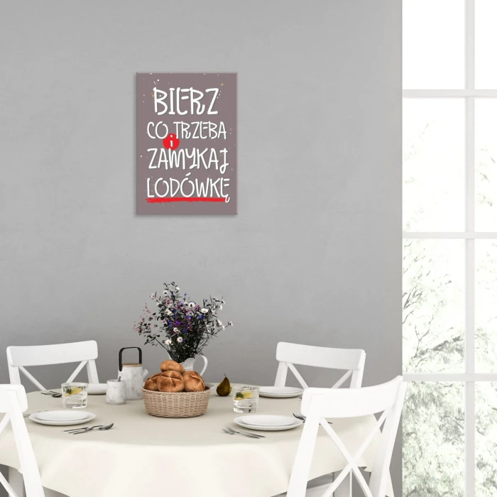 Plakat metalowy Zamykaj lodówkę