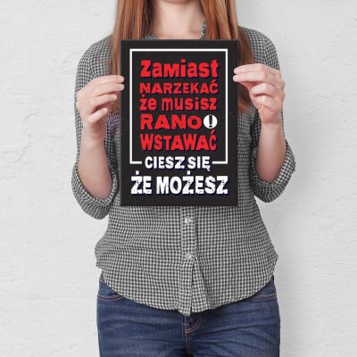 Plakat metalowy Zamiast narzekać