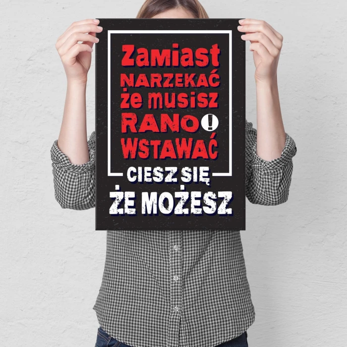 Plakat metalowy Zamiast narzekać