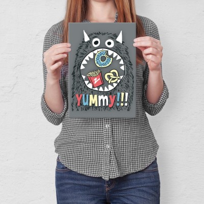 Plakat metalowy Yummy monster