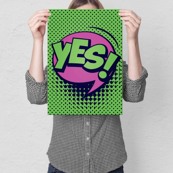 Plakat metalowy Comics yes