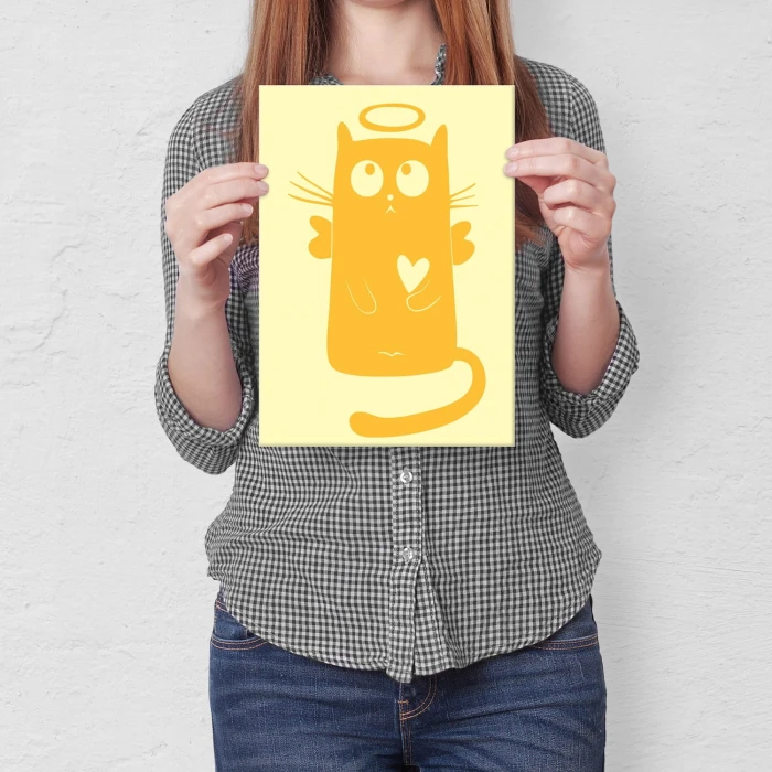 Plakat metalowy Niewinny kotek Prezent