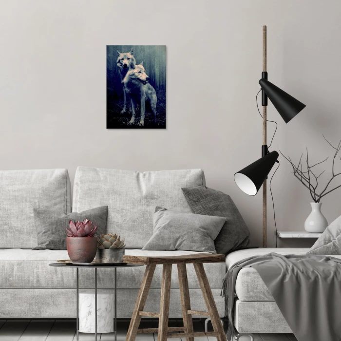 Plakat metalowy Wilki w lesie