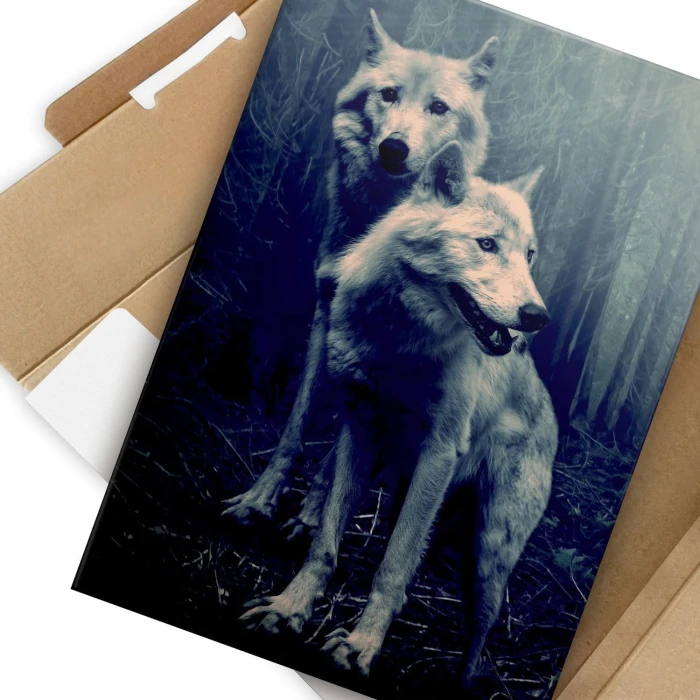 Plakat metalowy Wilki w lesie