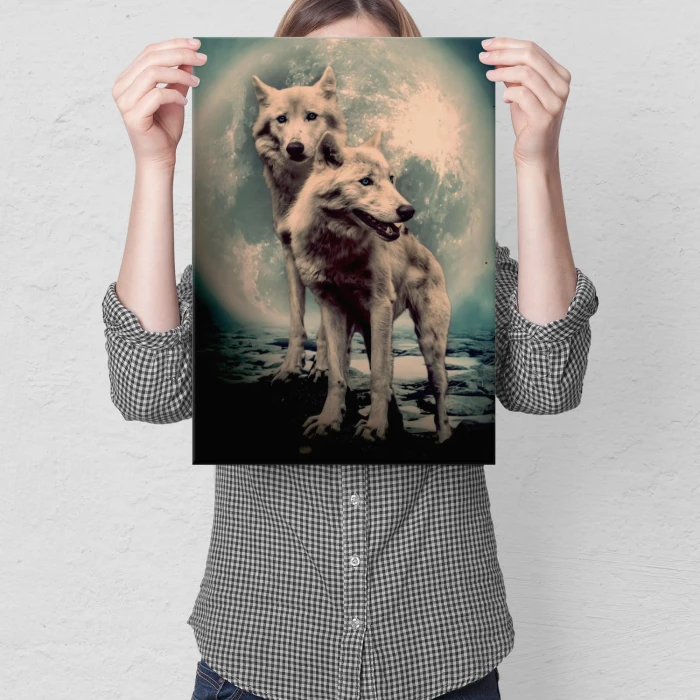 Plakat metalowy Wilki