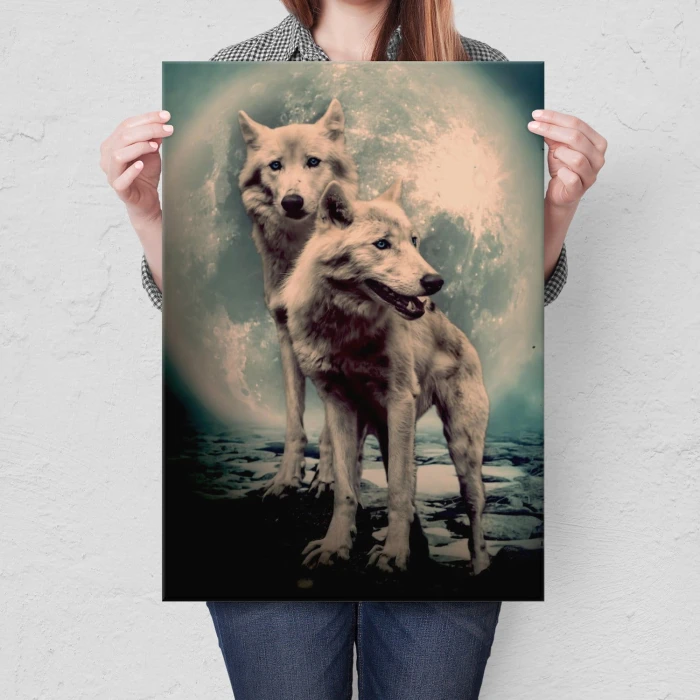 Plakat metalowy Wilki