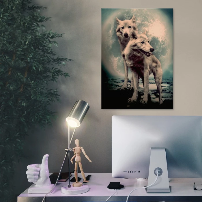 Plakat metalowy Wilki