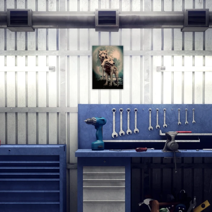 Plakat metalowy Wilki
