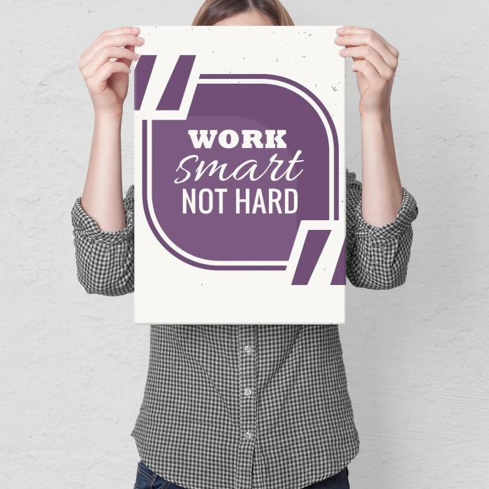 Plakat metalowy Work smart