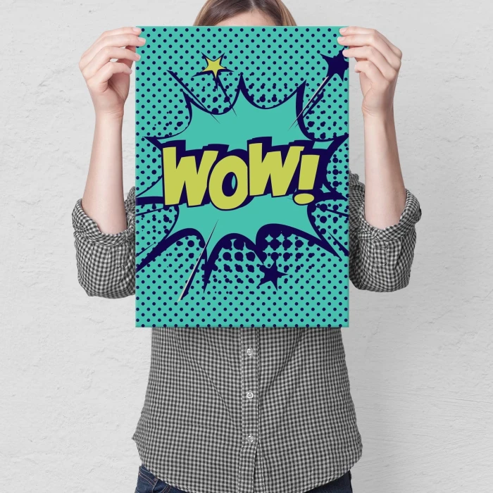 Plakat metalowy Comics wow!