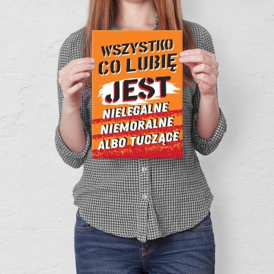 Plakat metalowy Wszystko co lubię