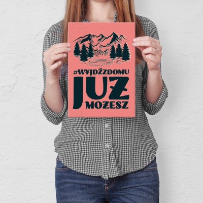 Plakat metalowy Wyjdź z domu