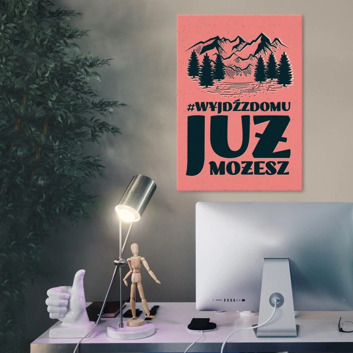 Plakat metalowy Wyjdź z domu