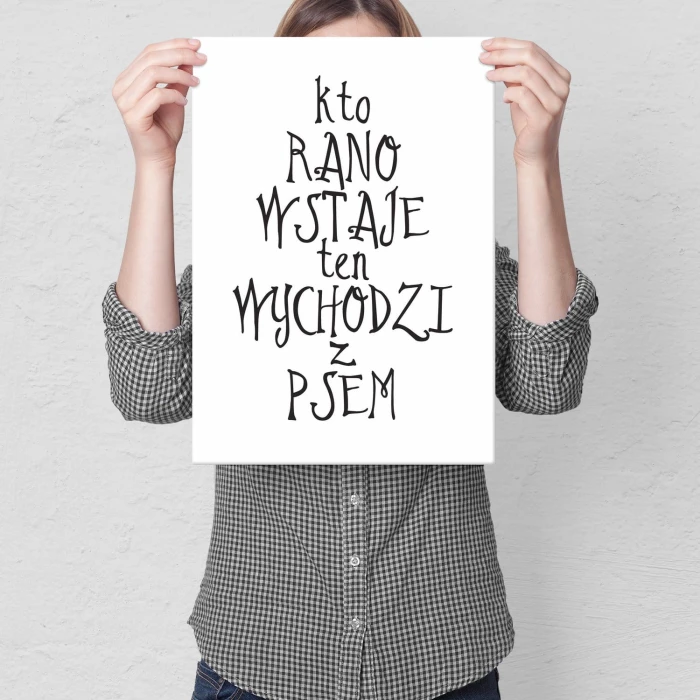 Plakat metalowy Spacer z psem