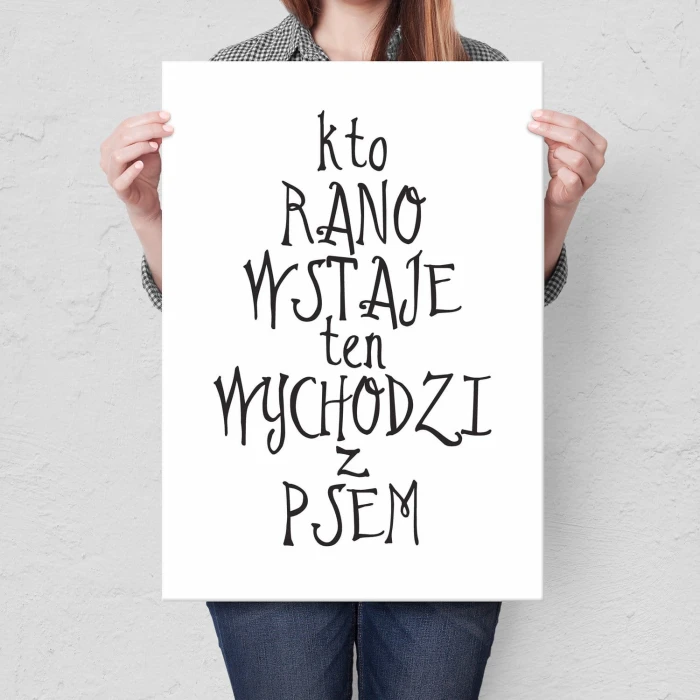 Plakat metalowy Spacer z psem