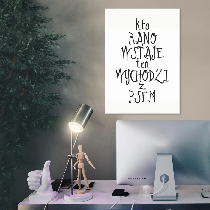 Plakat metalowy Spacer z psem