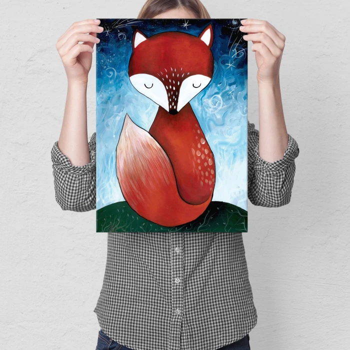 Plakat metalowy Lisek chytrusek Prezent