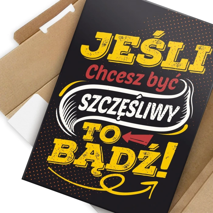 Plakat metalowy Bądź szczęśliwy!