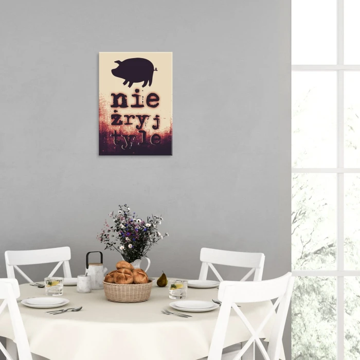 Plakat metalowy Nie żryj tyle
