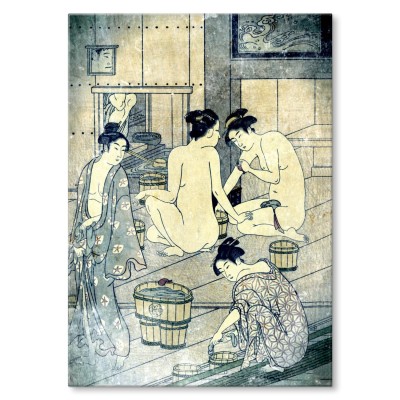 Plakat metalowy Japońska kąpiel Prezent