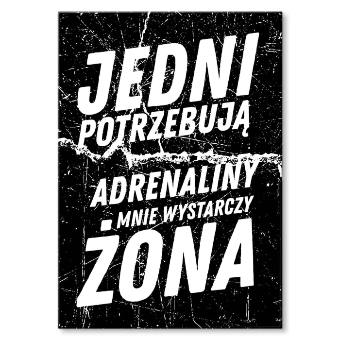 Plakat metalowy Andrenalina żona