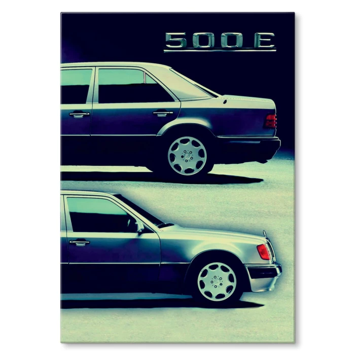 Plakat metalowy Mercedes 500E