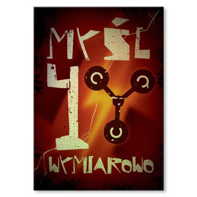 Plakat metalowy Myśl 4 wymiarowo