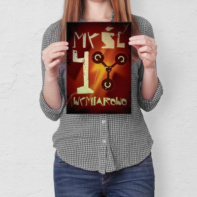 Plakat metalowy Myśl 4 wymiarowo