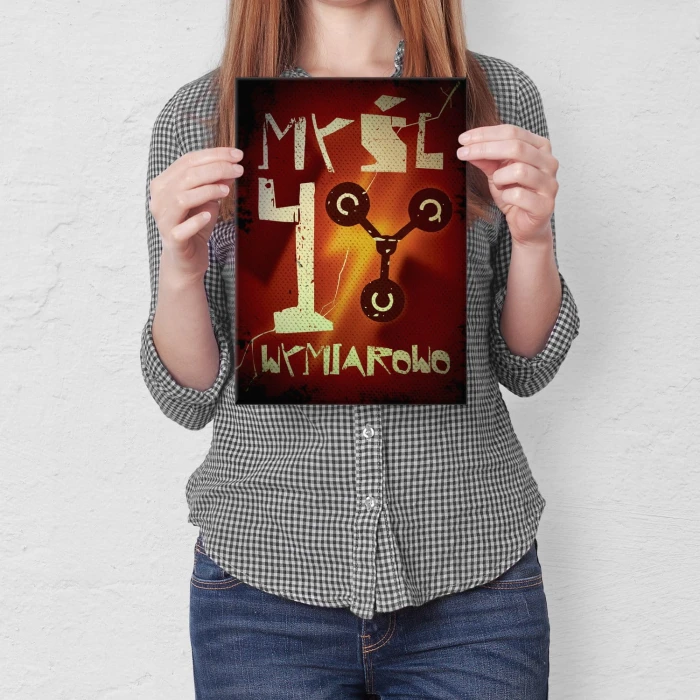 Plakat metalowy Myśl 4 wymiarowo