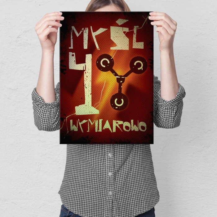 Plakat metalowy Myśl 4 wymiarowo