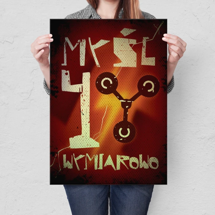 Plakat metalowy Myśl 4 wymiarowo