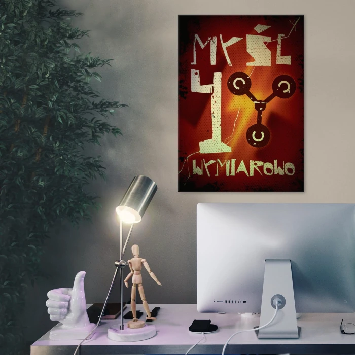 Plakat metalowy Myśl 4 wymiarowo