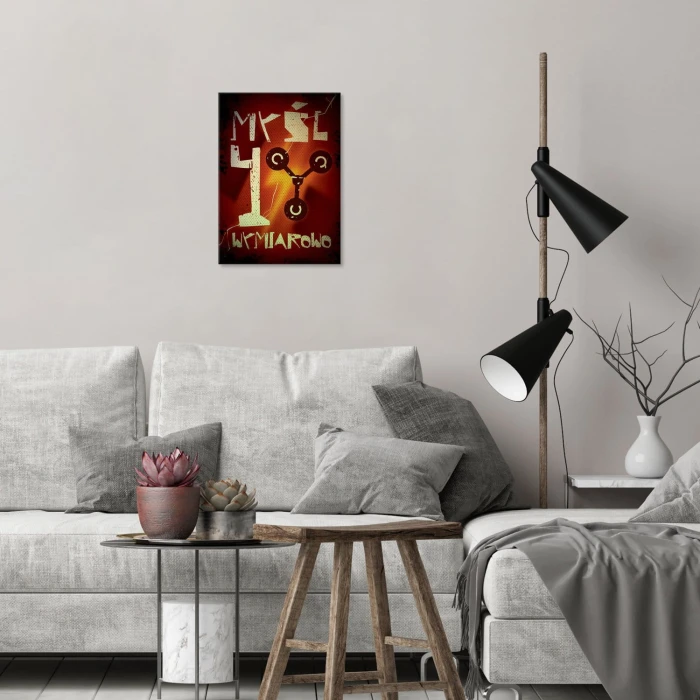 Plakat metalowy Myśl 4 wymiarowo